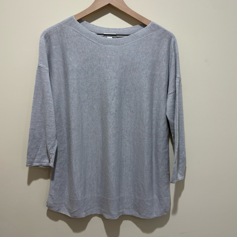 J.Jill Linen Blend Women’s Light Gray Sweater